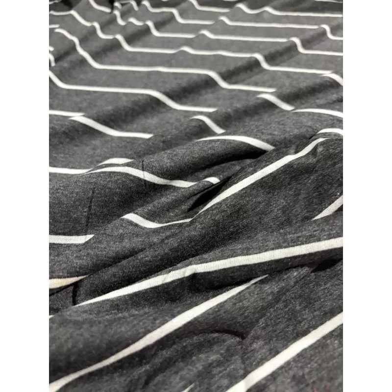 KRUSTY 003 grey mlange viscose jersey stripes