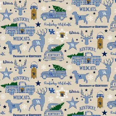 KY1213 NCAA-Kentucky Wildcats Christmas allover