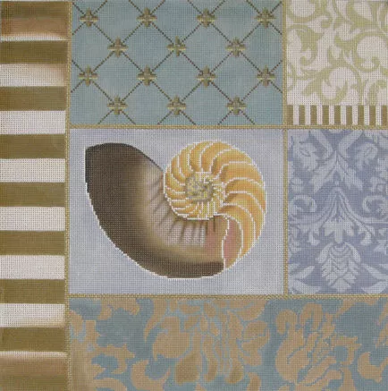 Lani’s Needlepoint- Beige Nautilus Collage