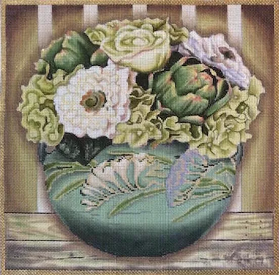 Lani’s Needlepoint – Green Floral
