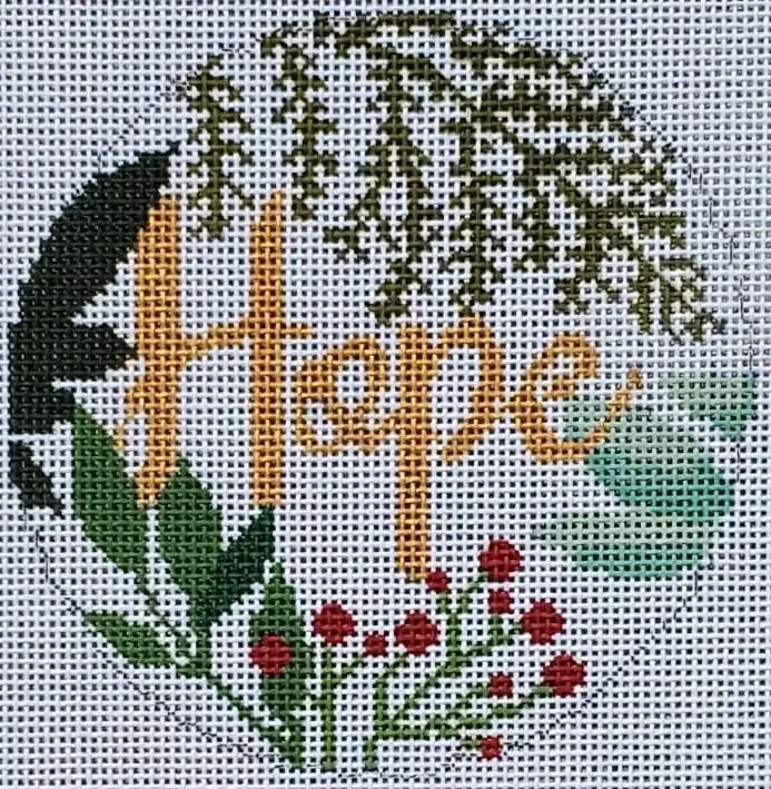 Laura Love Designs – Botanical Hope Ornament – White