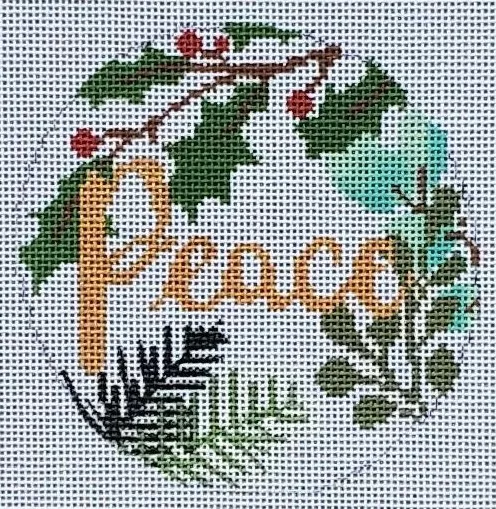 Laura Love Designs – Botanical Peace Ornament – White