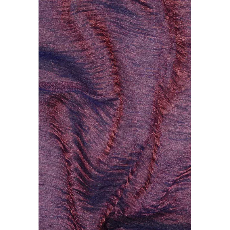 Lavender Blue Metallic Crushed Organza Fabric
