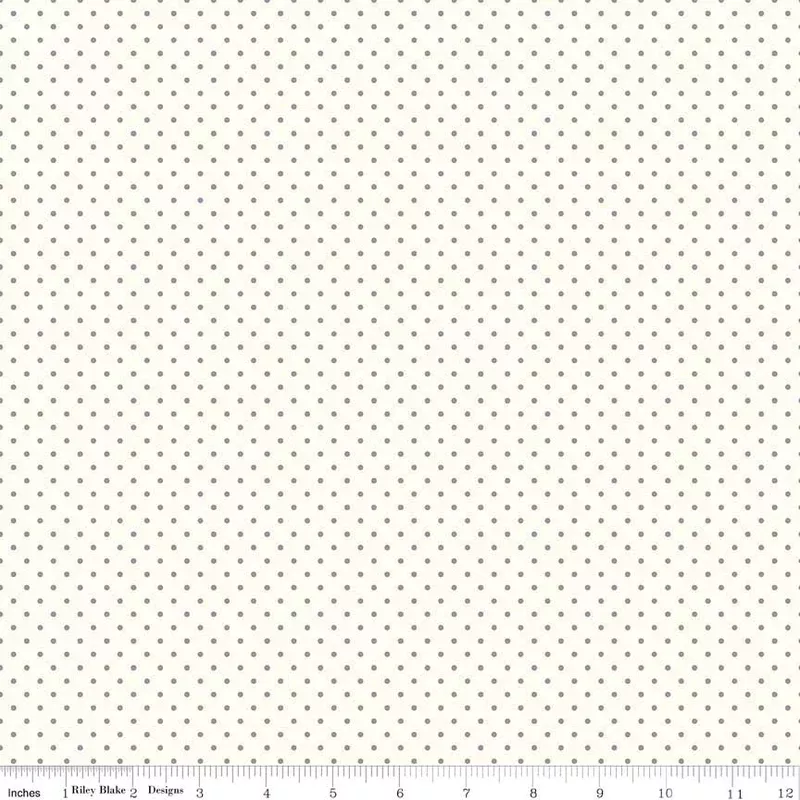 Le Creme Gray Swiss Dot Yardage by Riley Blake Designs