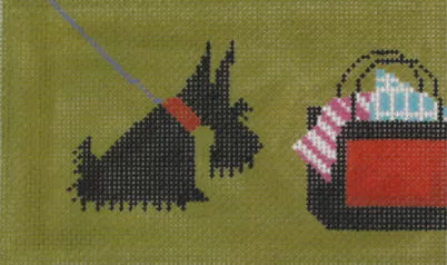 Lee’s Needle Art– Black Dog w/Bag