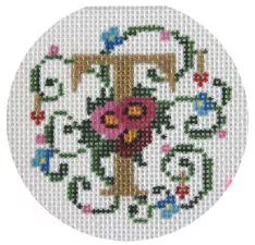 Lee’s Needle Art– Initial “T” (all letters available)
