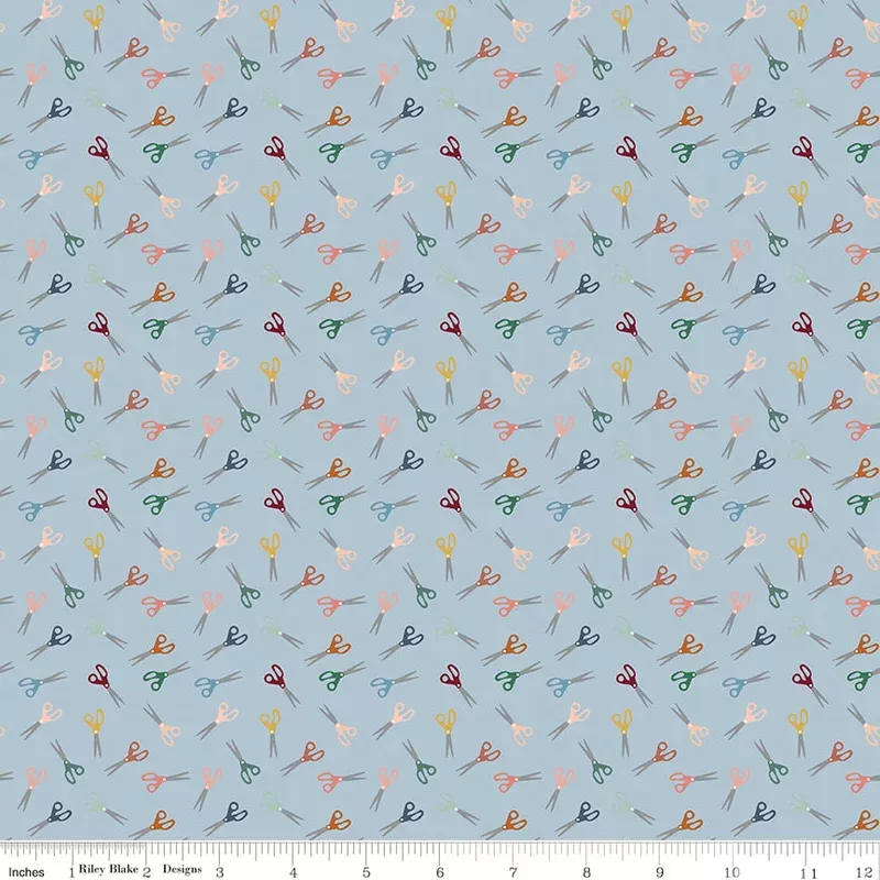 Let’s Create Sky Scissors Yardage by Echo Park Paper Co. for Riley Blake Designs