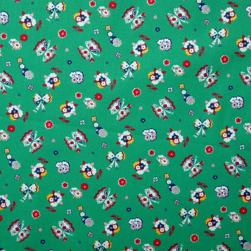 LIBERTY of PARIS Printed Cotton – Buttefly – Green
