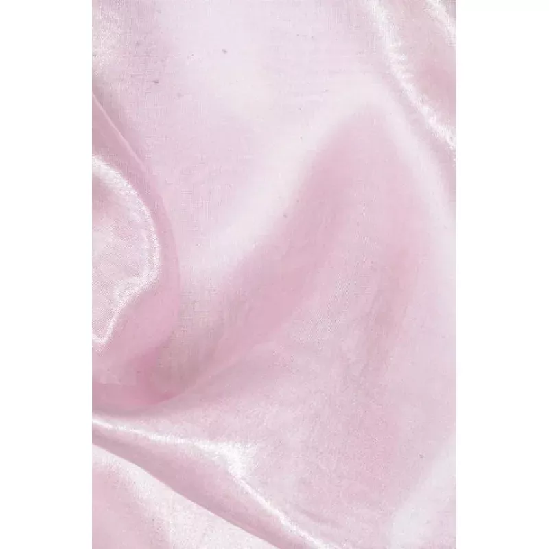 Light Pink Silver Metallic Organza Fabric