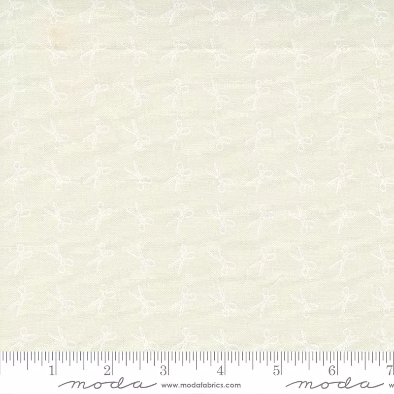 Linen Cupboard Ivory Scissors Yardage by Fig Tree & Co. for Moda Fabrics