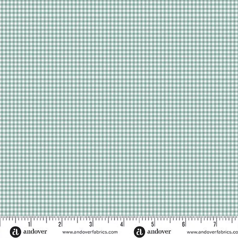Little Ones Teal Gingham Yardage by Makower UK for Andover Fabrics