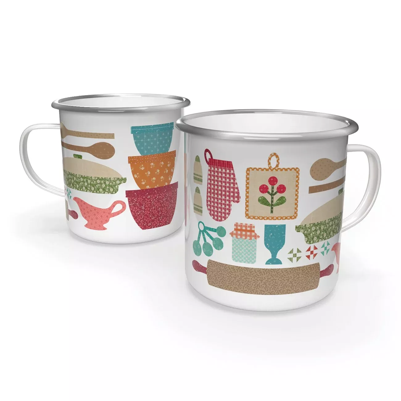 Lori Holt Baked With Love Enamel Tin Mug