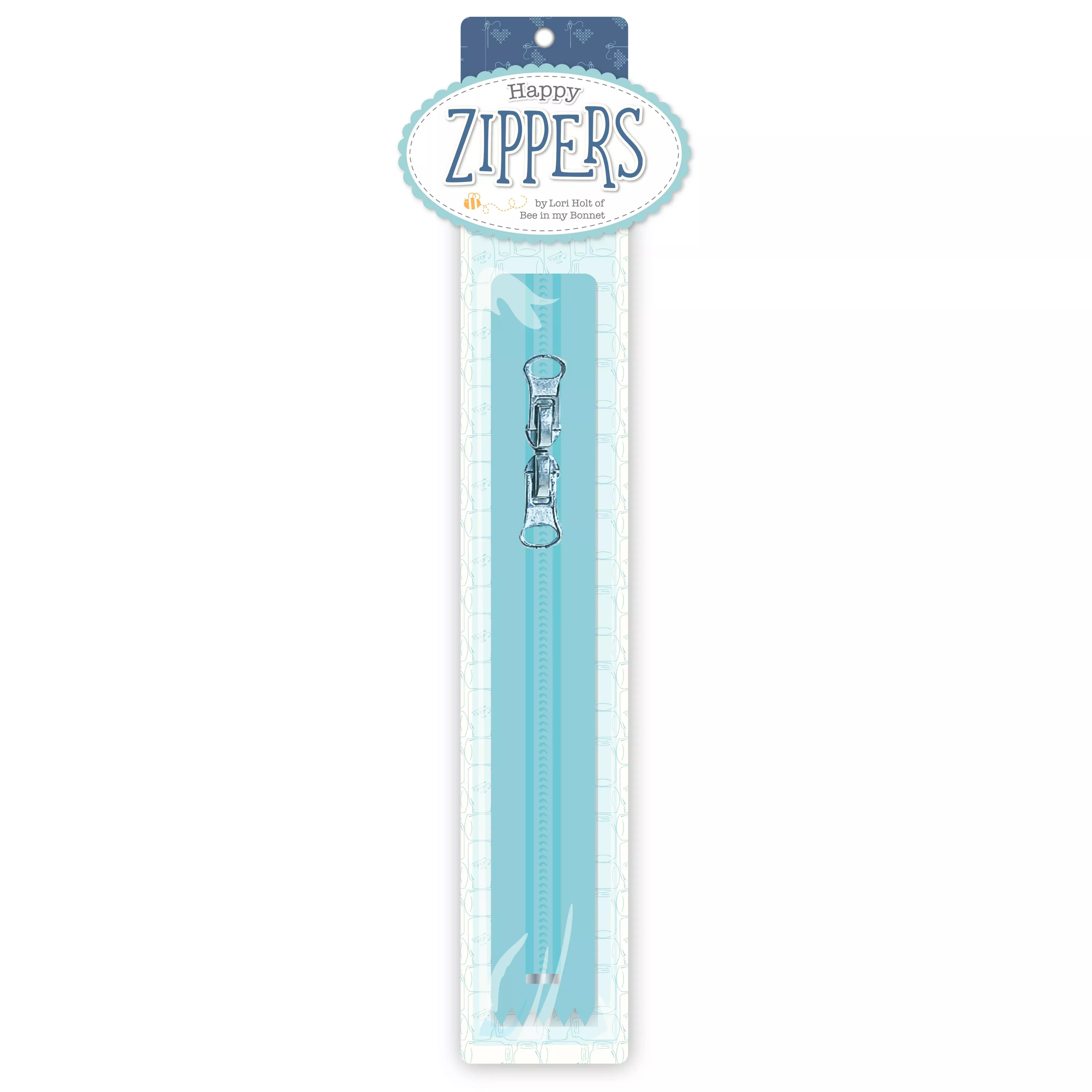 Lori Holt Happy Zippers 16in Aqua