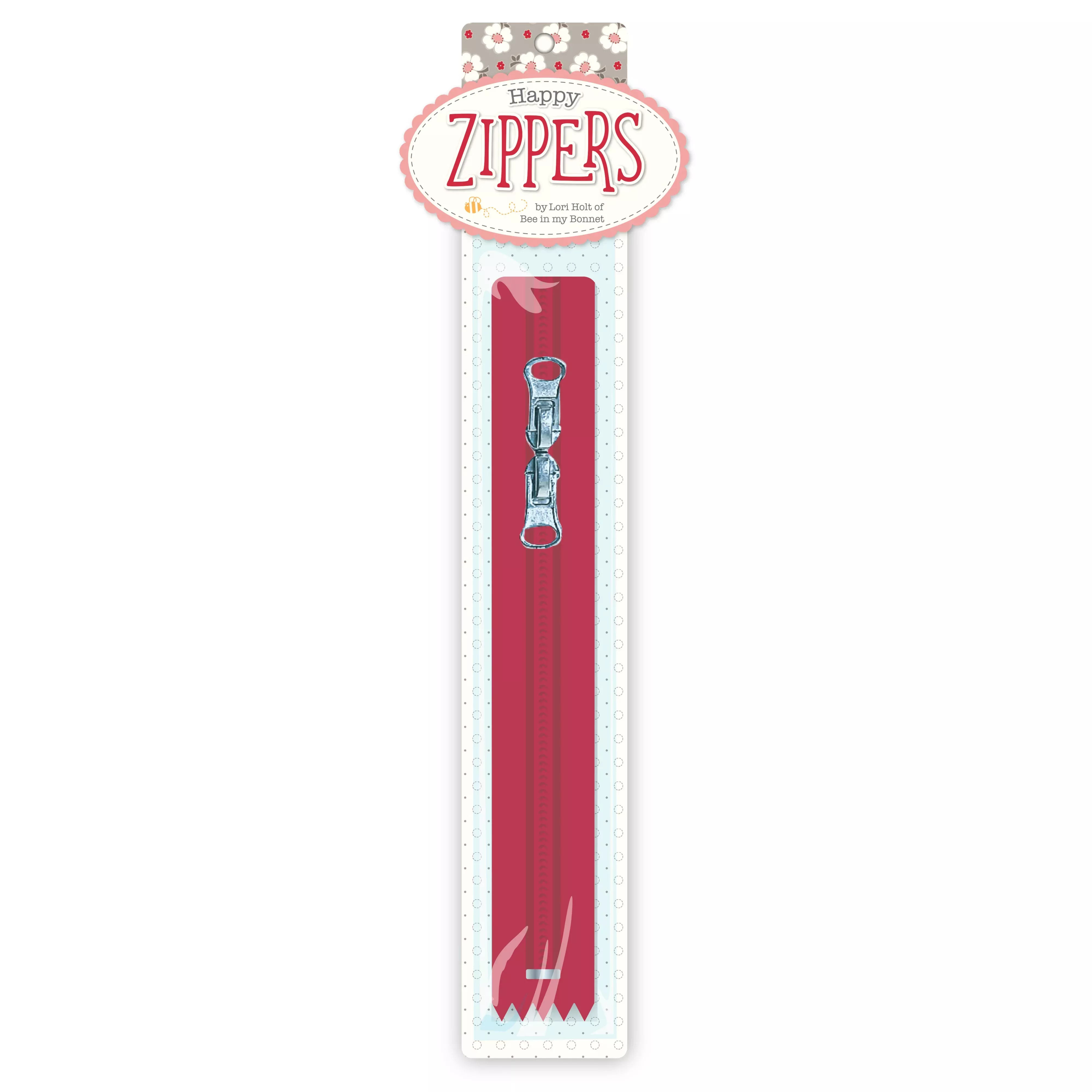 Lori Holt Happy Zippers 16in Red