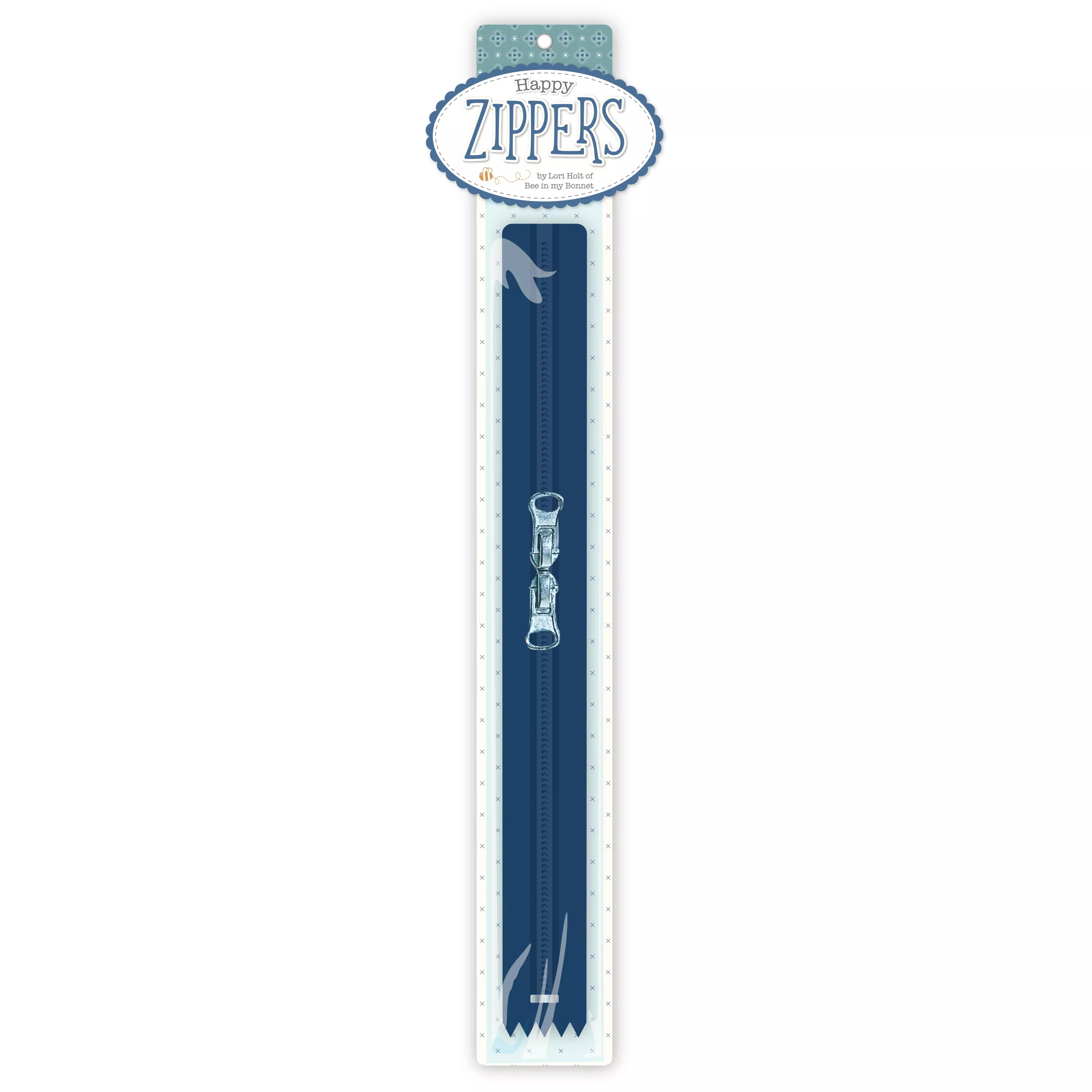 Lori Holt Happy Zippers 22in Navy