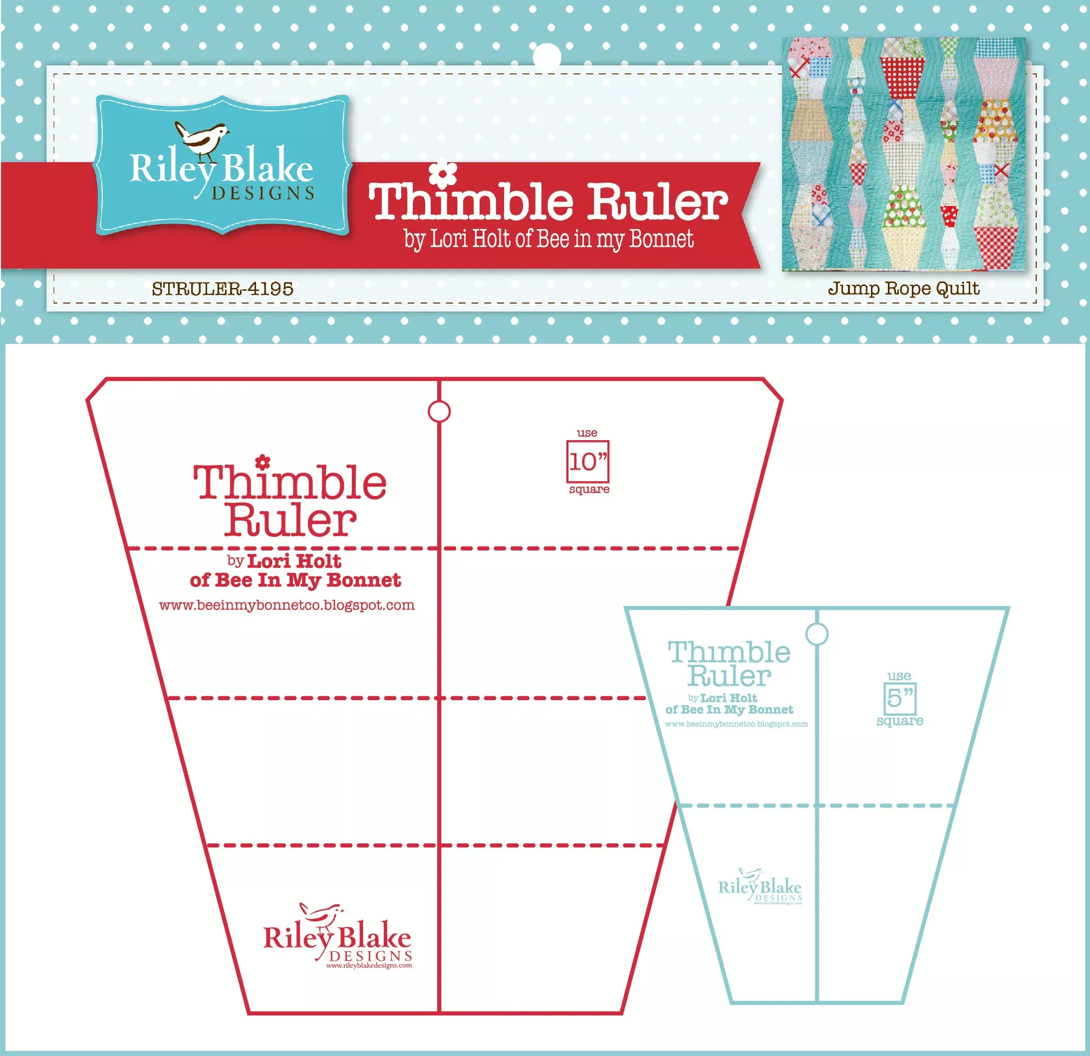 Lori Holt Thimble Rulers With 10inand 5inSizes