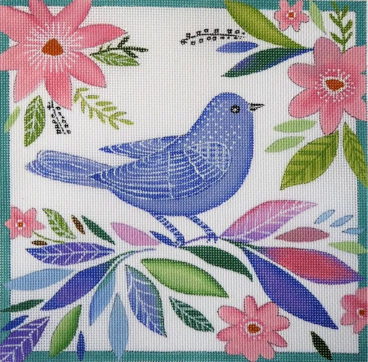 Love You More Needlepoint Designs – Blue Bird
