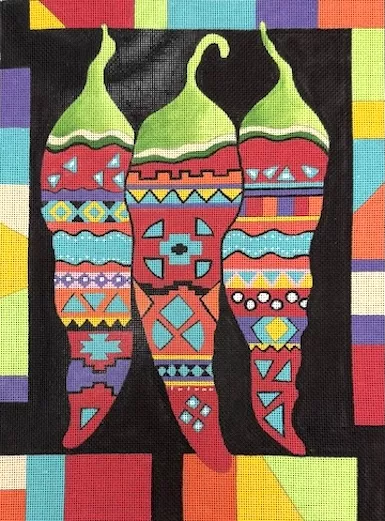 Love You More Needlepoint Designs –Chili Peppers Trio