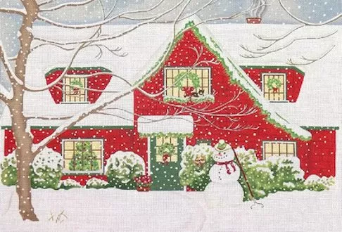 Love You More Needlepoint Designs –Christmas House