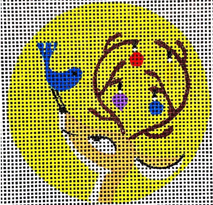 Love You More Needlepoint Designs – Deer and Bird Ornament