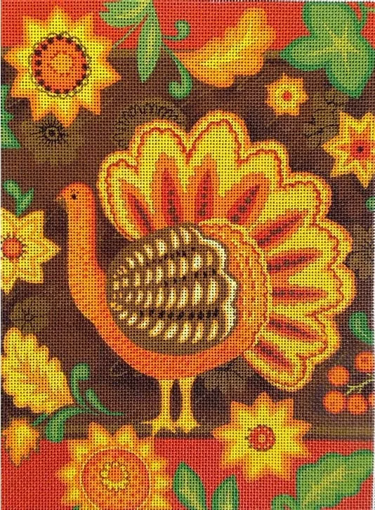 Love You More Needlepoint Designs – Folk Art Turkey