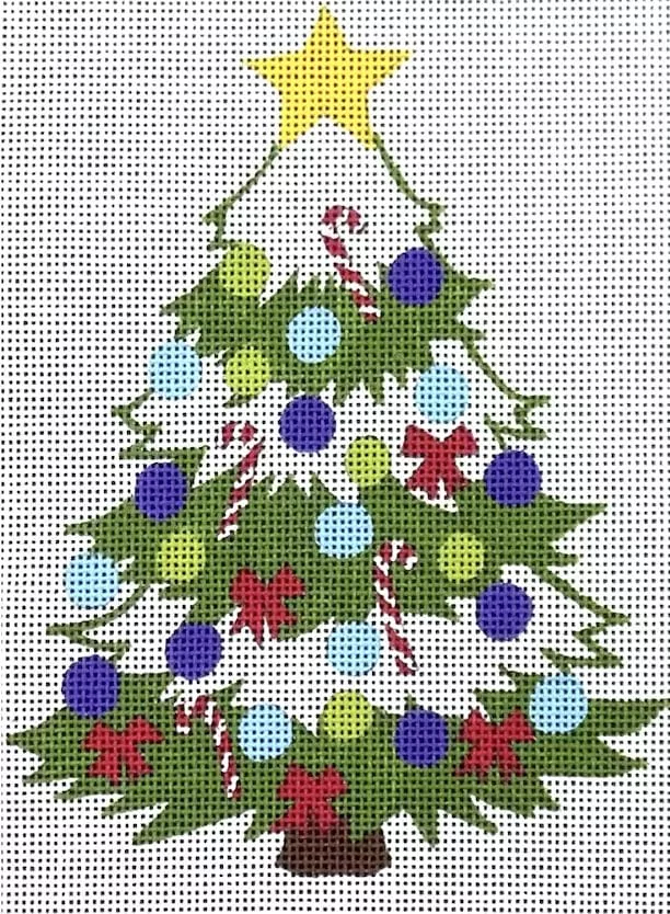 Love You More Needlepoint Designs – Funky Christmas Tree Green