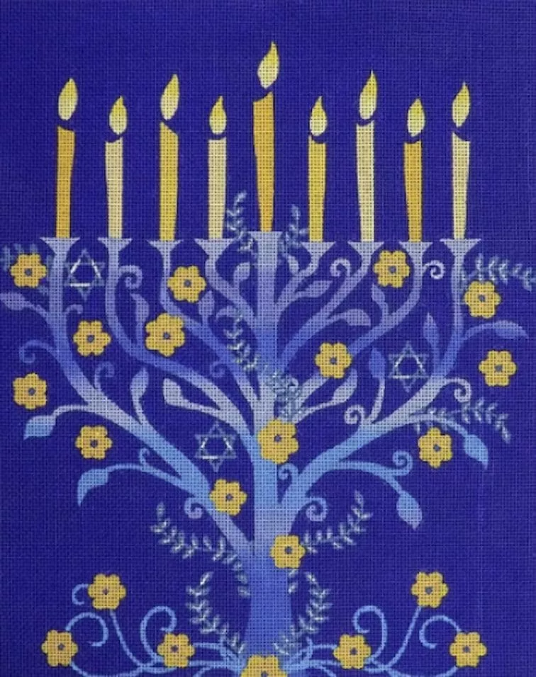 Love You More Needlepoint Designs – Menorah