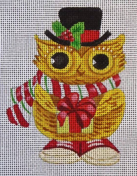 Love You More Needlepoint Designs – Owl with Present