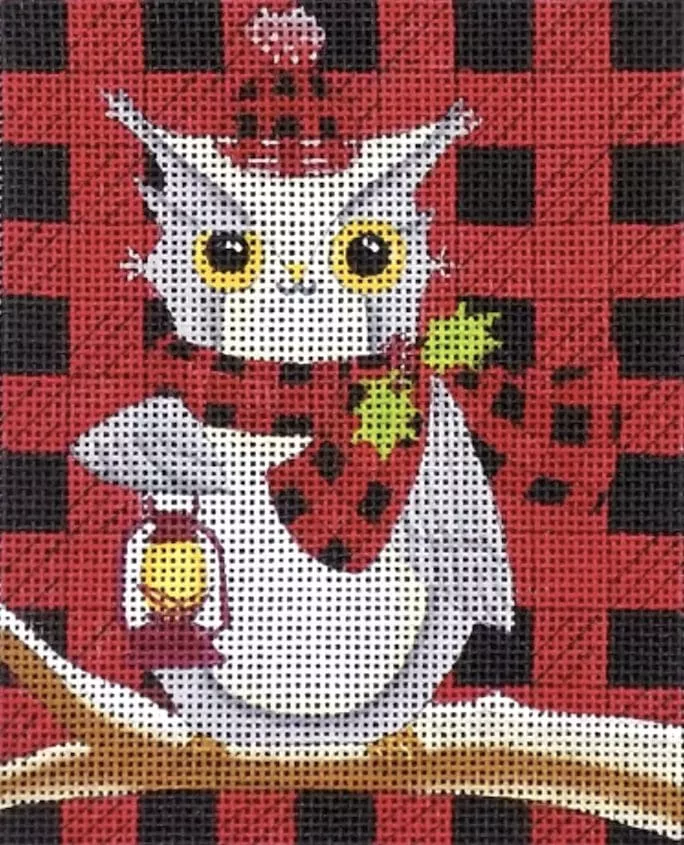 Love You More Needlepoint Designs –Plaid Owl