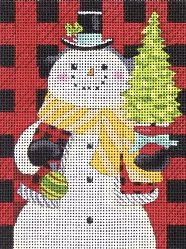 Love You More Needlepoint Designs –Plaid Snowman