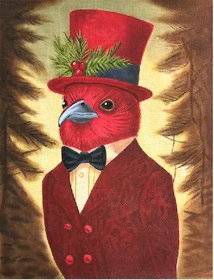 Love You More Needlepoint Designs –Scarlet Tanager Christmas Cardinal