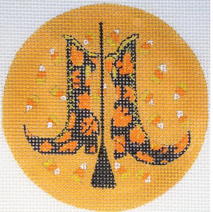 Love You More Needlepoint Designs –Witch Shoes Flowers