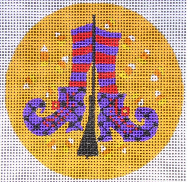 Love You More Needlepoint Designs –Witch Shoes Purple