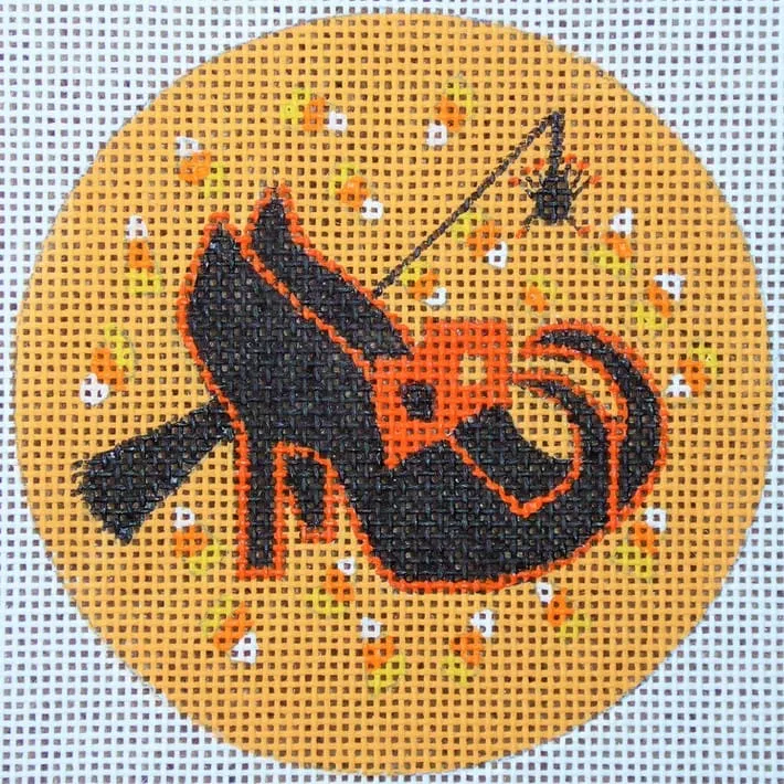 Love You More Needlepoint Designs – Witch Shoes with Spider