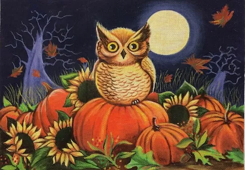Love You More Needlepoint – Pumpkin Patch Owl