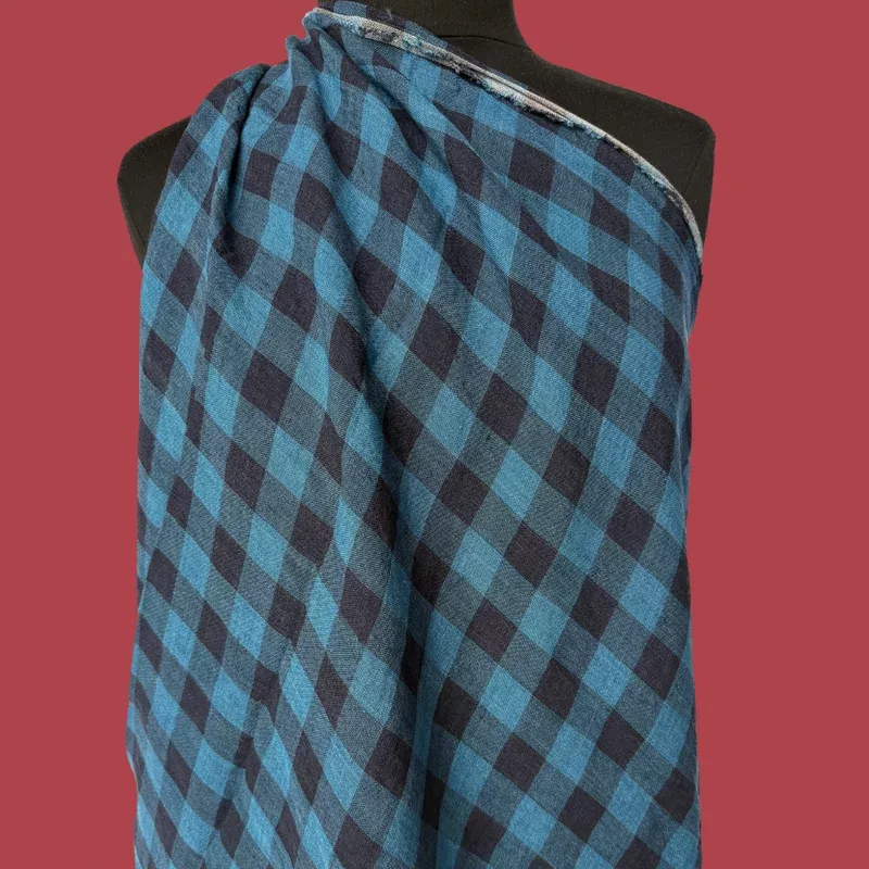 Luminous Linen – Gingham – Twilight Blue