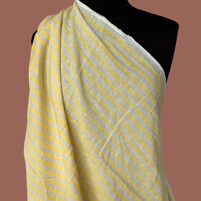 Luminous Linen – Stripe – Lemon Cream
