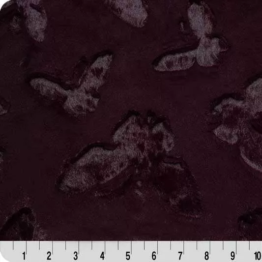 Luxe Cuddle Butterfly Black Cherry 58" - 60" Fabric per yard