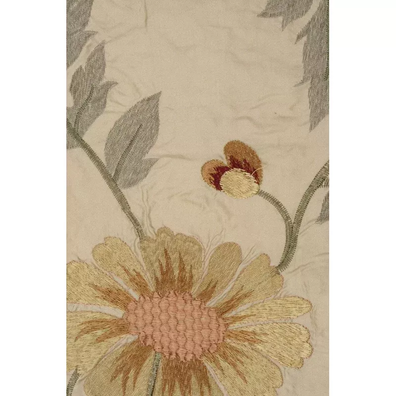 Macadamia Embroidered Taffeta Silk 505 Fabric