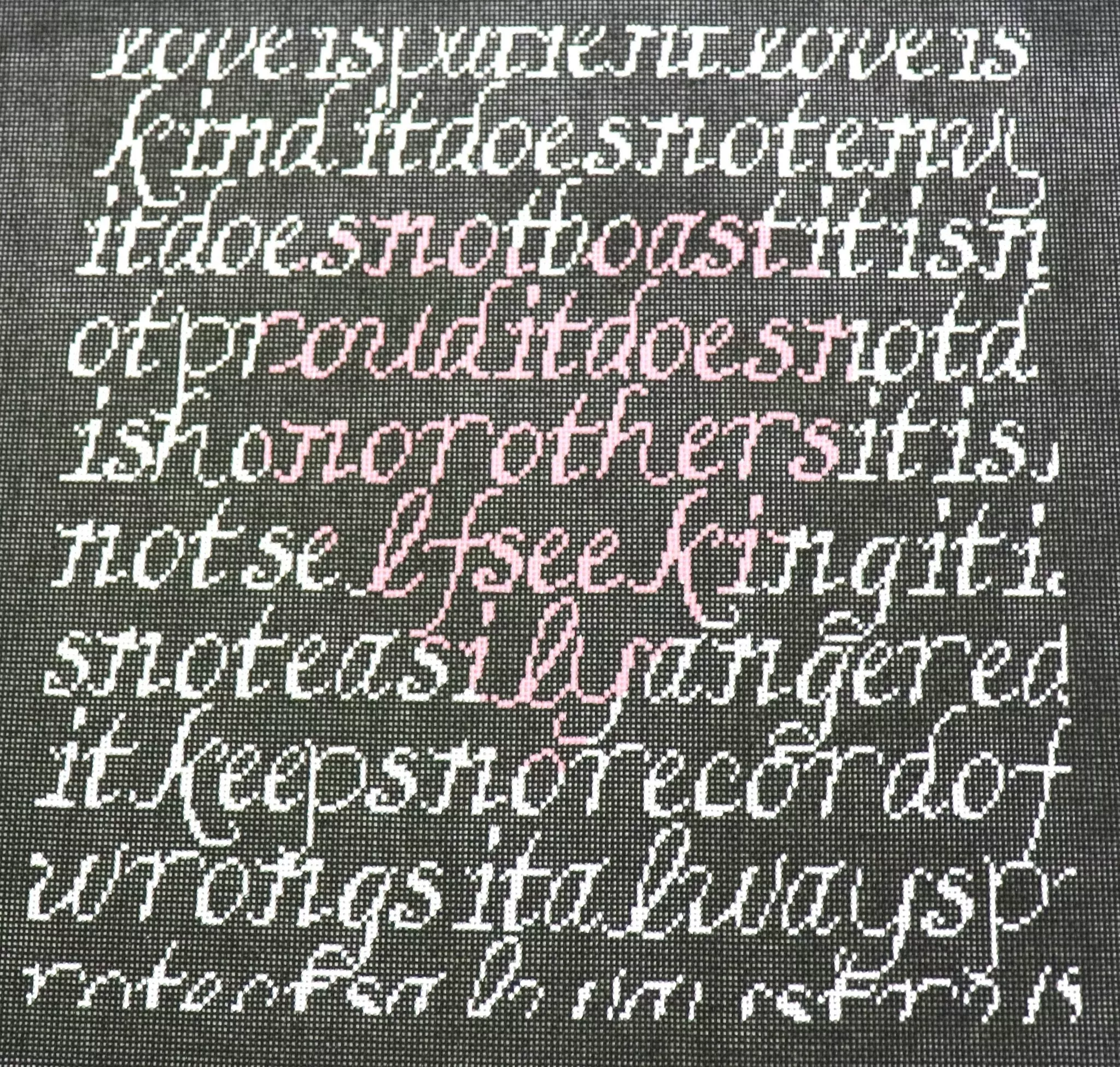 Machelle Somerville Needlepoint – True Love Black Canvas