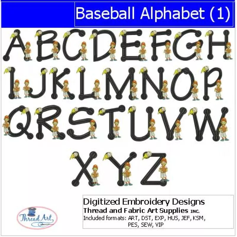Machine Embroidery Designs – Baseball Alphabet(1)