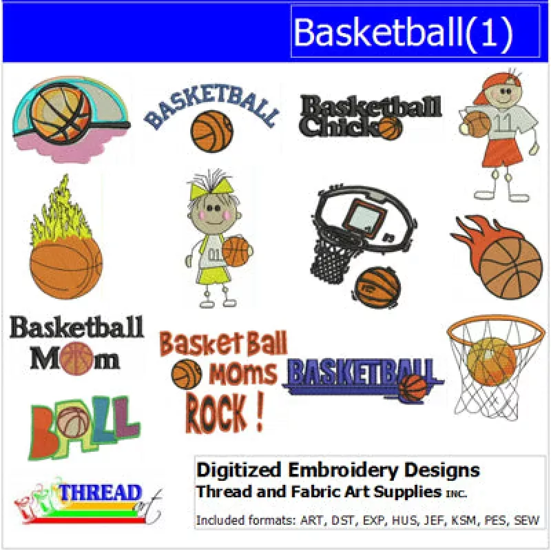 Machine Embroidery Designs – Basketball(1)