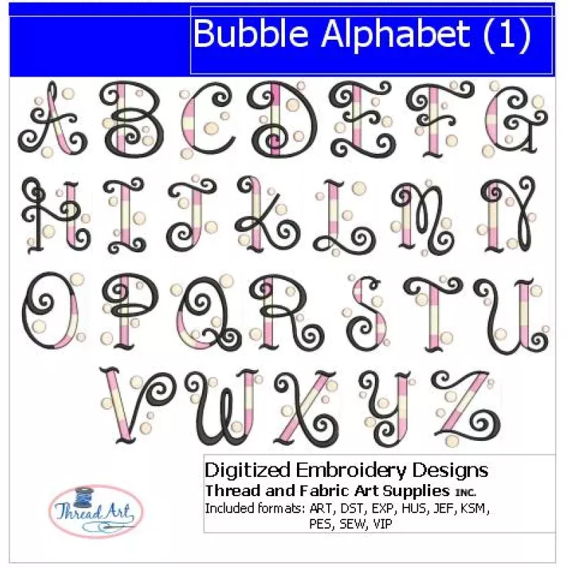 Machine Embroidery Designs – Bubble Alphabet(1)