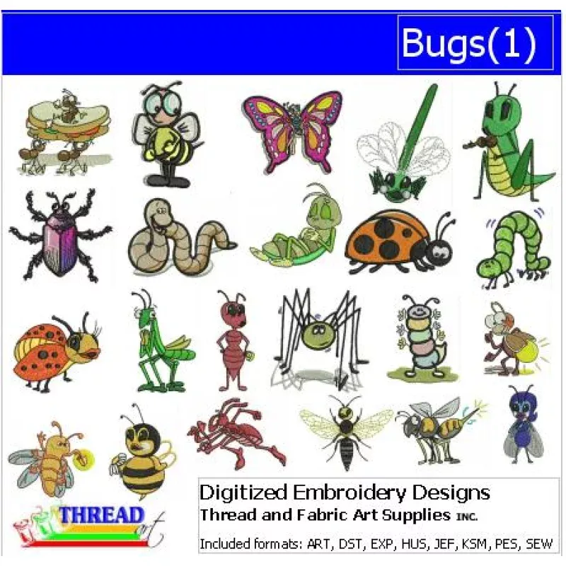 Machine Embroidery Designs – Bugs(1)