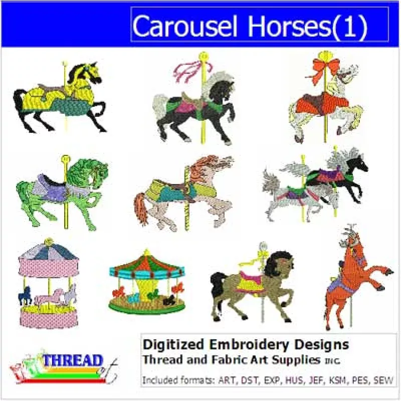 Machine Embroidery Designs – Carousel Horses(1)