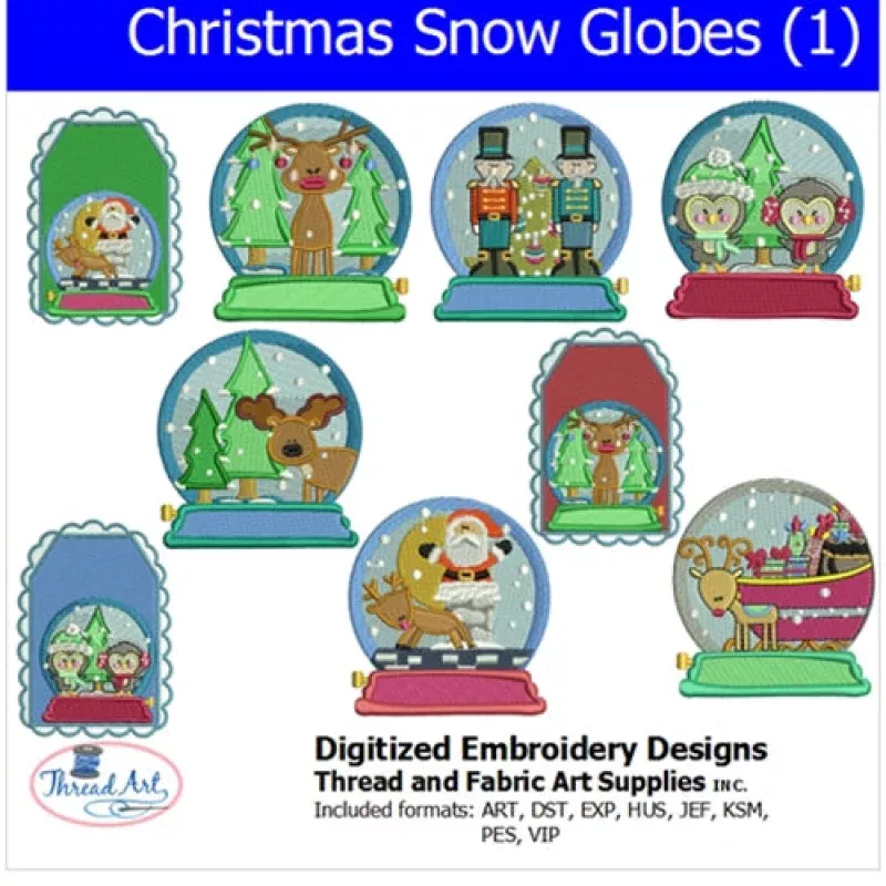 Machine Embroidery Designs – Christmas Snow Globes (1)