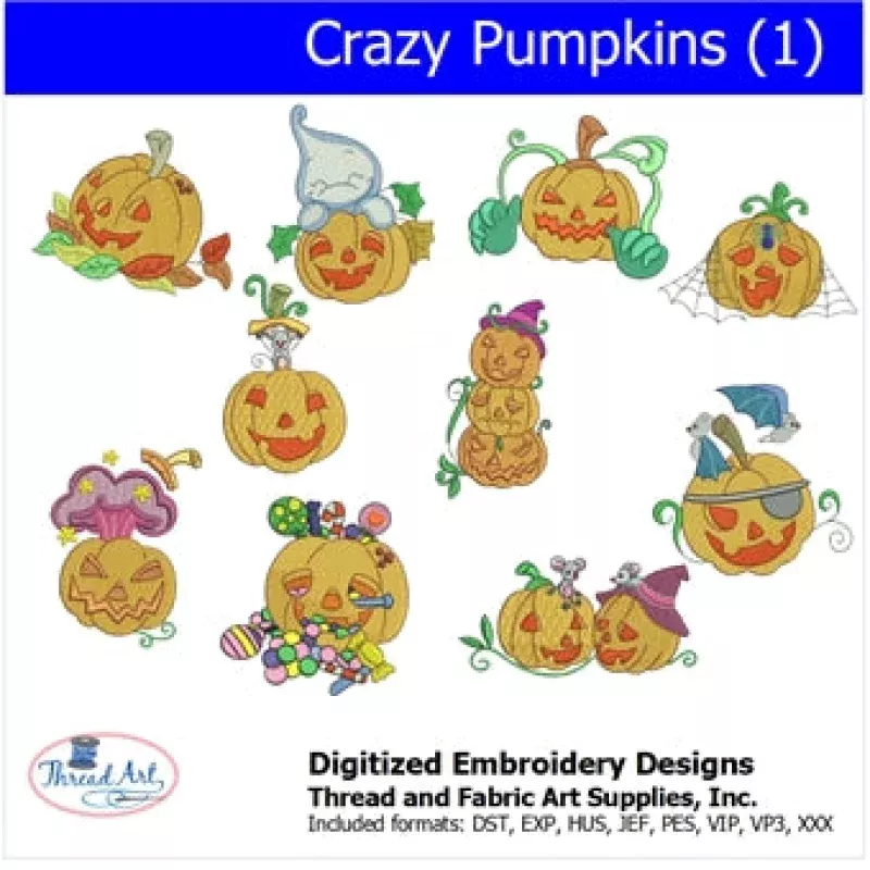 Machine Embroidery Designs – Crazy Pumpkins(1)