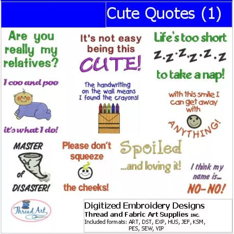 Machine Embroidery Designs – Cute Quotes(1)