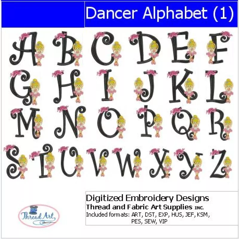 Machine Embroidery Designs – Dancer Alphabet(1)