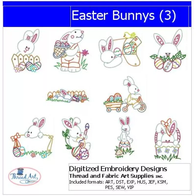 Machine Embroidery Designs – Easter Bunnys(3)